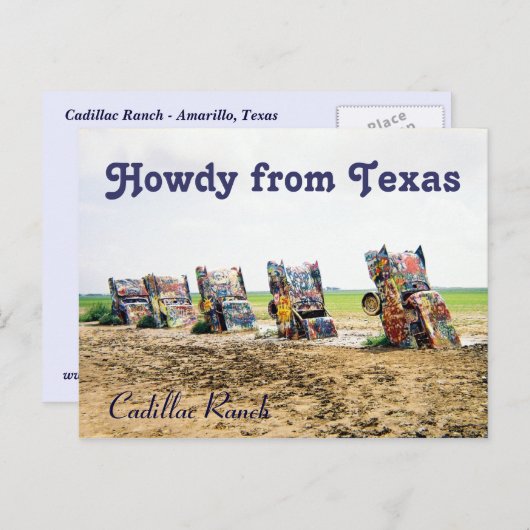 Cadillac Ranch Postcard Postkarte (Vorne/Hinten)