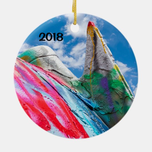 Cadillac Ranch, Texas, 2-seitige Ornamente (Hinten)