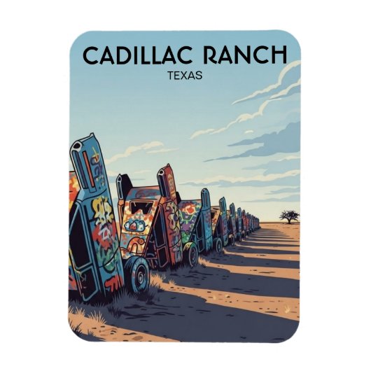 Cadillac Ranch Texas Reise Magnet (Vertikal)