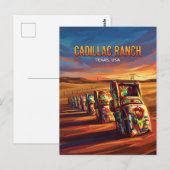 Cadillac Ranch USA Postkarte (Vorne/Hinten)