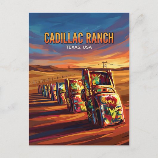 Cadillac Ranch USA Postkarte (Vorderseite)