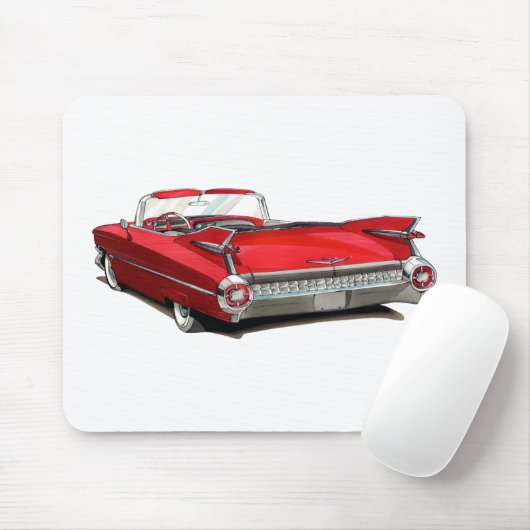 Cadillac-Rot-Auto 1959 Mousepad (Mit Mouse)