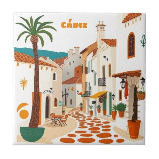 Cádiz Andalusia Spain Ceramic Tile Fliese (Vorderseite)