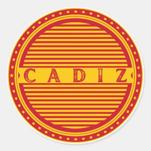 Cádiz City Pride Emblem – Spanish Identity Runder Aufkleber (Vorderseite)