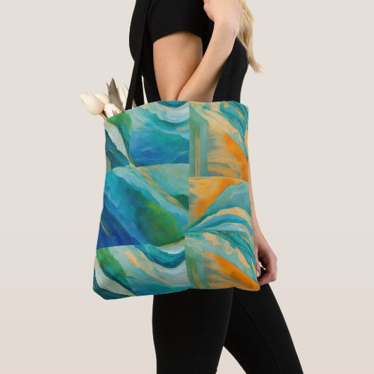 "Cádiz" Ein farbenfroher geteerter Effekt Tasche (Von Nahem)