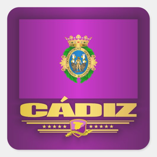 Cadiz Quadratischer Aufkleber (Vorderseite)