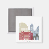 Cadiz-Skyline-Plakat Magnet (Vorderseite/Rückseite)