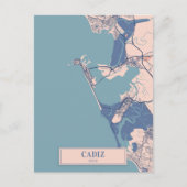 Cadiz Spain Breezy City Map Travel Postkarte (Vorderseite)