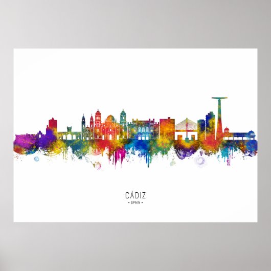 Cádiz Spain Skyline Poster (Vorne)