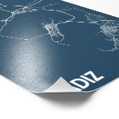 Cadiz - Spanien Blueprint City Map Fotodruck (Ecke)