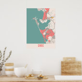 Cadiz - Spanien Chalk City Map Poster (Küche)
