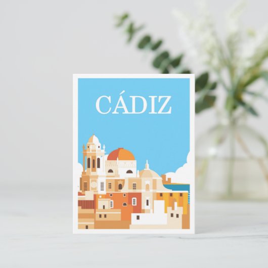 Cadiz Spanien Kunst, Dichtung und Musik Postkarte (Stehend Vorderseite)