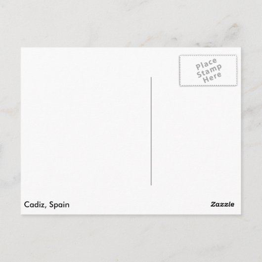 Cadiz, Spanien Postkarte (Rückseite)