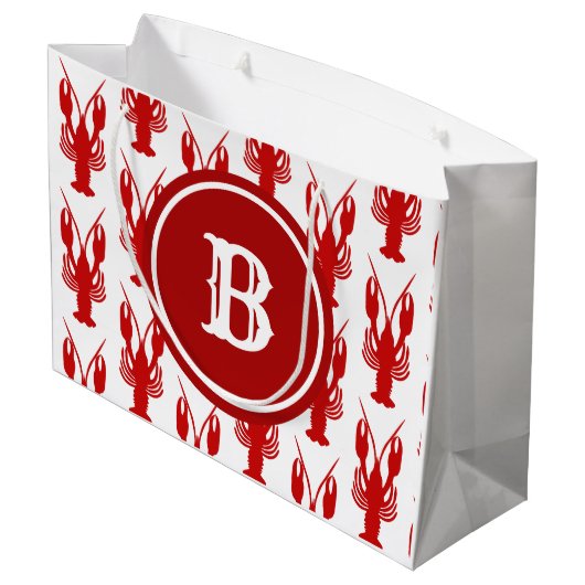 Cadjun| Monogramm Große Geschenktüte (Rückseite Schrägansicht)