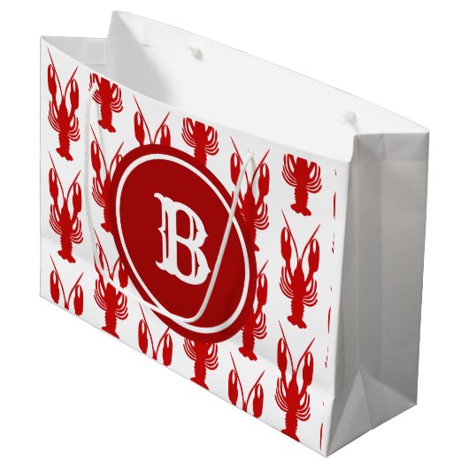 Cadjun| Monogramm Große Geschenktüte (Vorderseite Schrägansicht)