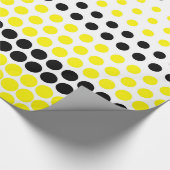 Cadmium Gelb und schwarzer Polka Dot Geschenkpapier (Ecke)