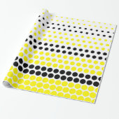 Cadmium Gelb und schwarzer Polka Dot Geschenkpapier (Ungerollt)