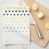 Cadmium Gelb und schwarzer Polka Dot Handtuch (Viertel Falte)