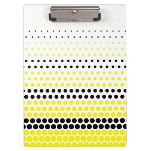 Cadmium Gelb und schwarzer Polka Dot Klemmbrett