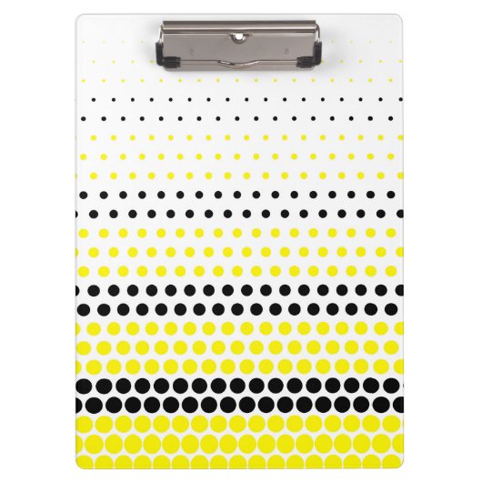 Cadmium Gelb und schwarzer Polka Dot Klemmbrett (Vorderseite)