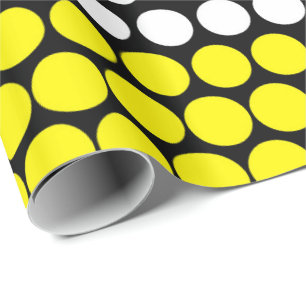 Cadmium Gelb und Weiß Polka Dot Geschenkpapier
