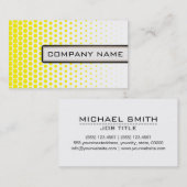 Cadmium Gelber Polka Dot Elegant Modernes Weiß Visitenkarte (Vorne/Hinten)