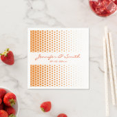 Cadmium Orange Polka Dot Modernes Weiß Serviette (Beispiel)