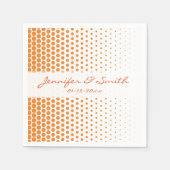 Cadmium Orange Polka Dot Modernes Weiß Serviette (Vorderseite)