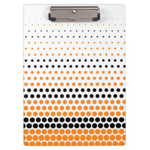 Cadmium Orange und Black Polka Dot Klemmbrett