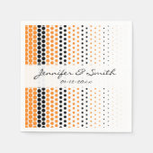 Cadmium Orange und Black Polka Dot Serviette (Vorderseite)