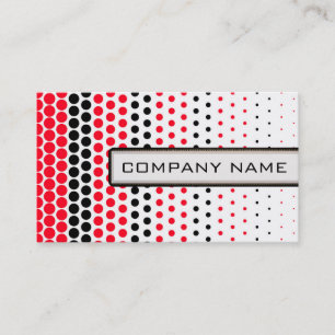 Cadmium Red and Black Polka Dot Beruflich Visitenkarte