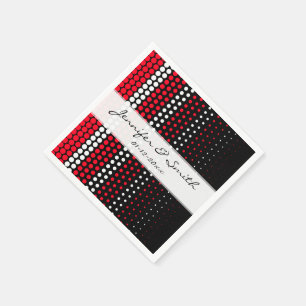 Cadmium Red and White Polka Dot Serviette