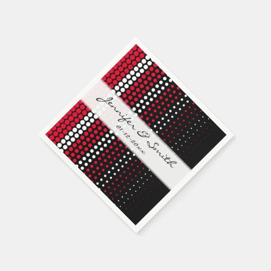 Cadmium Red and White Polka Dot Serviette (Ecke)