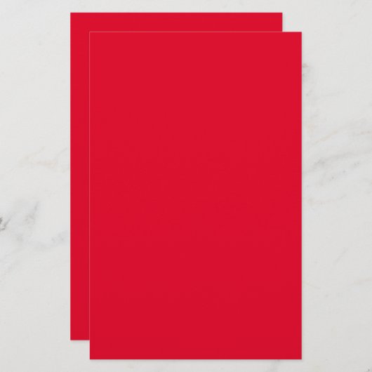 Cadmium Red Solid Color Briefpapier (Vorne/Hinten)
