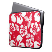 Cadmium Red Tropical Hibiskus Blume Laptopschutzhülle (Vorderseite Links)