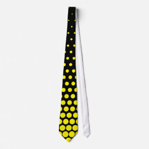 Cadmium Yellow Polka Dot Modern Black Krawatte