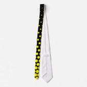 Cadmium Yellow Polka Dot Modern Black Krawatte (Rückseite)