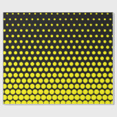 Cadmium Yellow Polka Dot Modernes Schwarz Geschenkpapier (Flach)