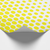 Cadmium Yellow Polka Dot Modernes Weiß Geschenkpapier (Ecke)