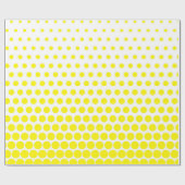 Cadmium Yellow Polka Dot Modernes Weiß Geschenkpapier (Flach)