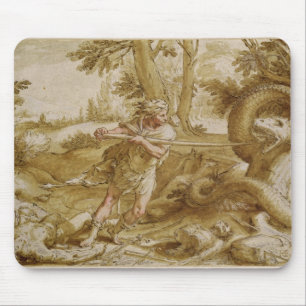 Cadmus ungefähr, zum eines Drachen in Angriff zu Mousepad
