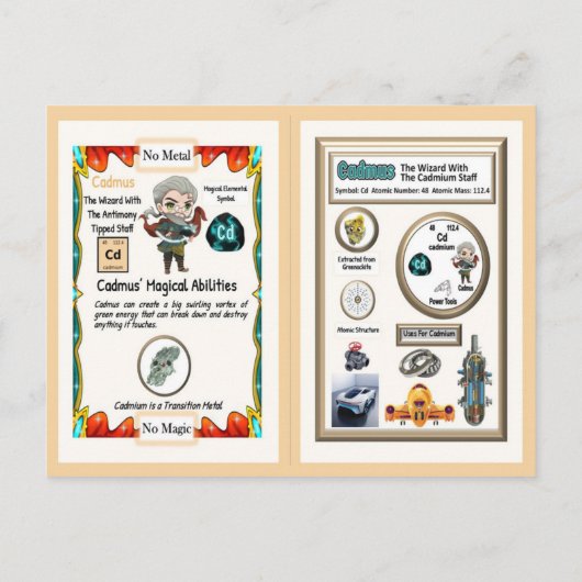 Cadmus Wizard - Cadmium Element Postkarte (Rückseite)