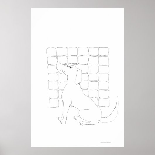 Cador Dog Squares Zeichne Farbplakat Poster (Vorne)