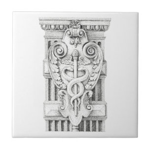 CADUCEUS 10,8 cm quadratische Keramikfliese