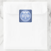 Caduceus 2 quadratischer aufkleber (Tasche)