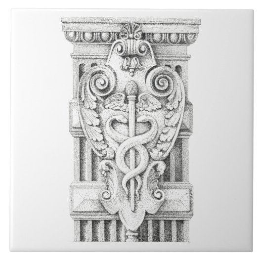 CADUCEUS 6x6 Keramik Tile Fliese (Vorderseite)