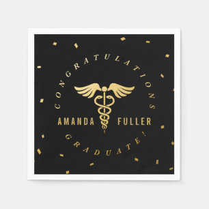 Caduceus-Abschluss-Party-personalisierte Serviette