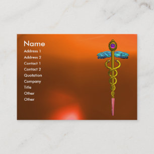 CADUCEUS AGATE, lebhaftes Gold, rosa, gelb orange Visitenkarte