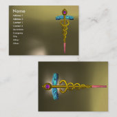 CADUCEUS AGATE, lebhaftes goldrosa, lila grau Visitenkarte (Vorne/Hinten)