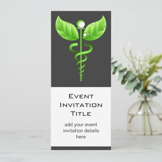 Caduceus Alternative Medicine Holistic Event Einladung (Stehend Vorderseite)